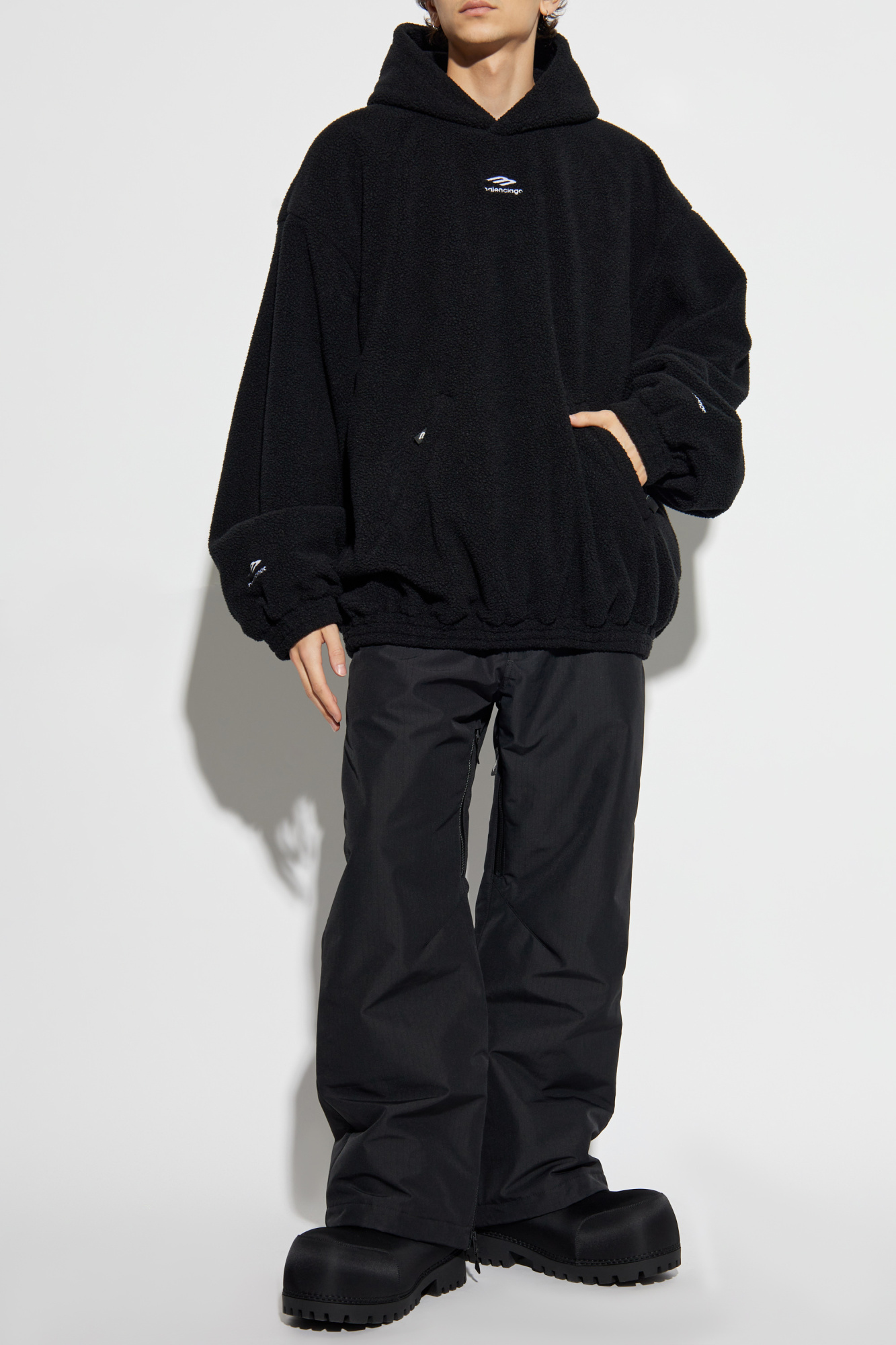zip-up layered hoodie